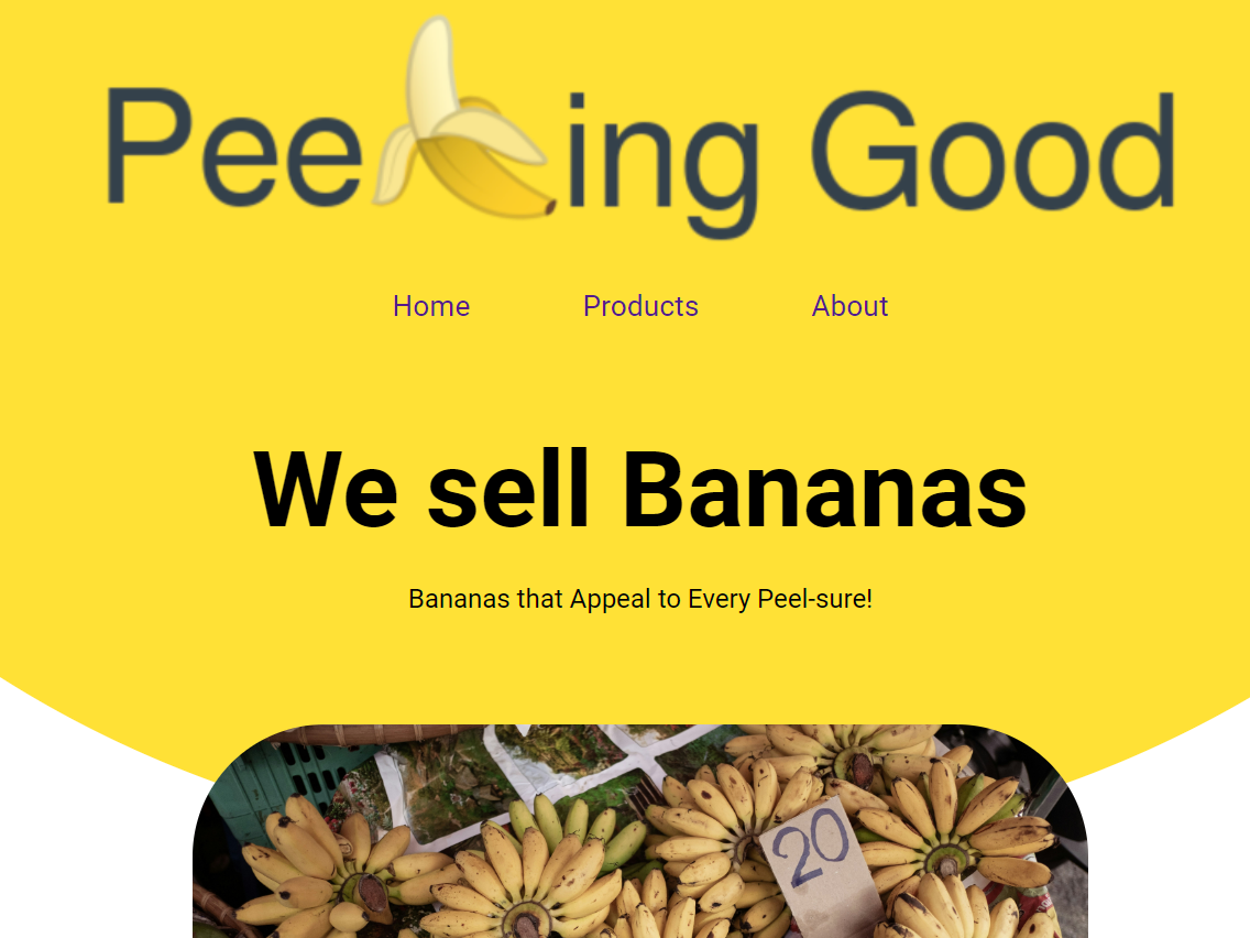 homepage of banana merchants website